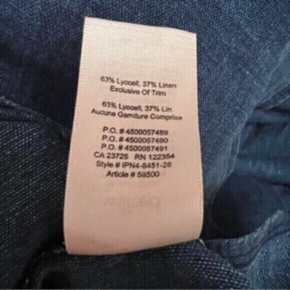 Aritzia  * Wilfred Midi  Pinafore Linen Dress   Blue Moroccan EUC - Picture 13 of 14